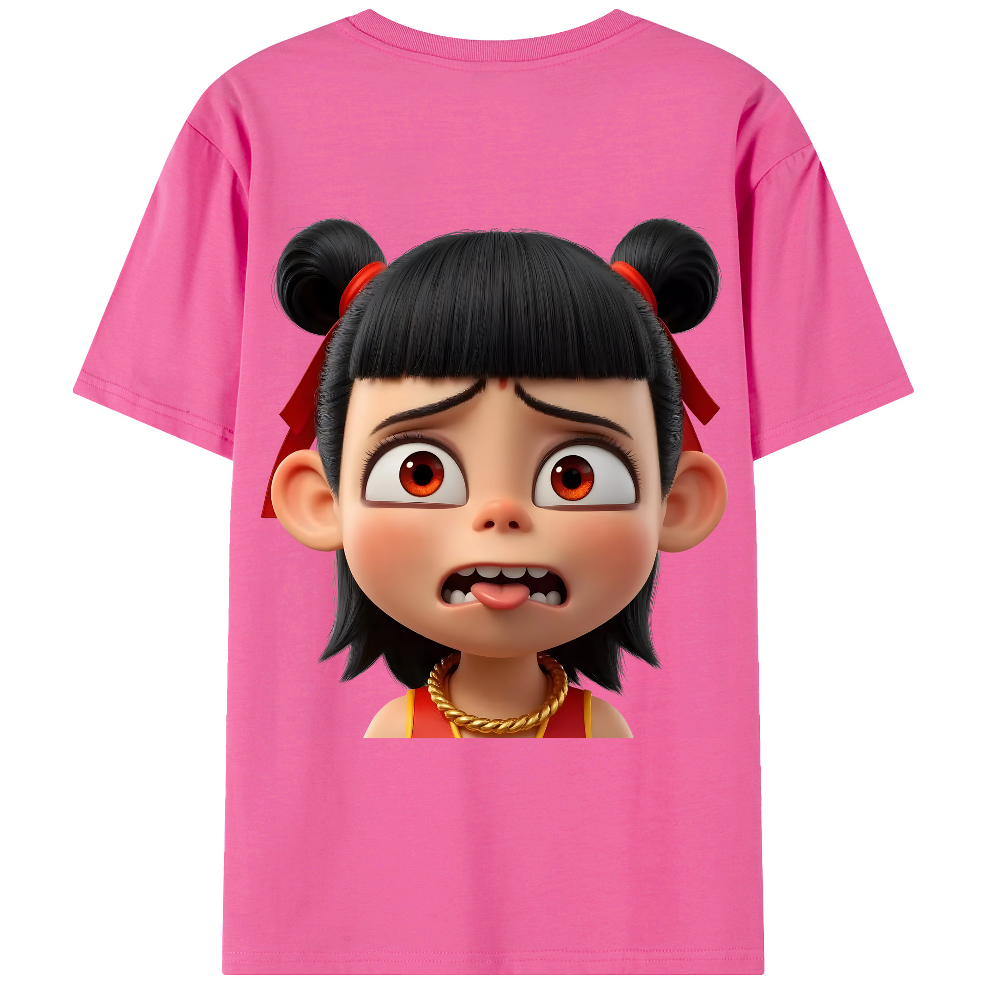 （画像用） Ne Zha 2 ナタ 魔童の大暴れ レディース半袖Tシャツ(バックプリント)